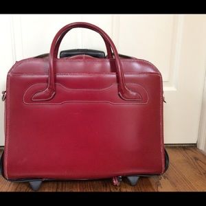 McKlein W Series leather wheeled laptop/briefcase